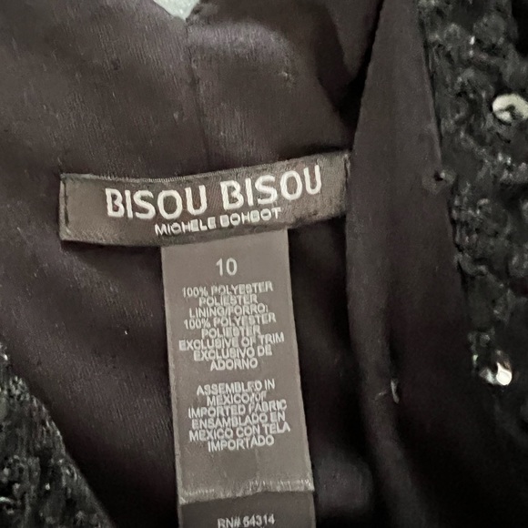 BISOU BISOU Black Dress w/sequence. - Picture 4 of 4